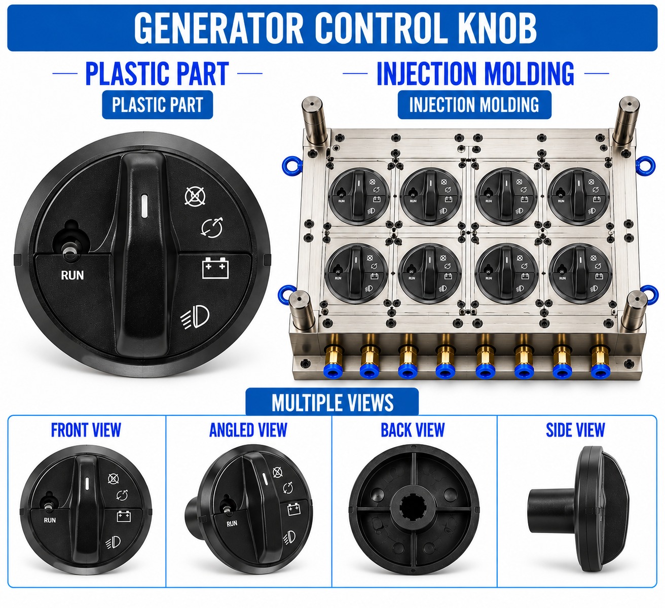 Generator Plastic Control Knob Mould and Moulding Service